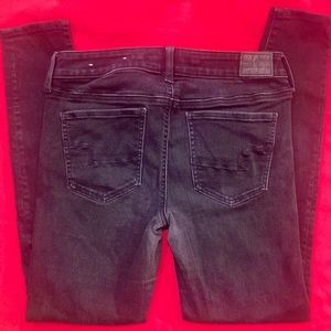 American Eagle black jeggings super super stretch size 8